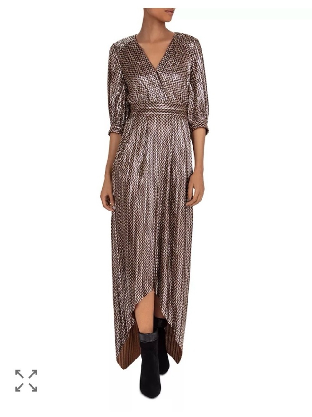 ba&sh Pacey Metallic High-Low Dress